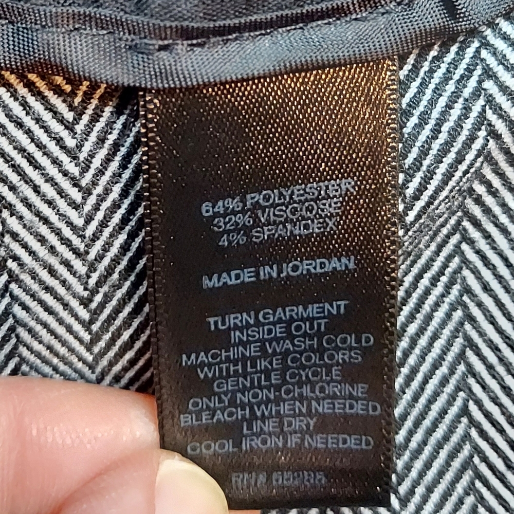 Express Editor Black Gray Striped Mid Rise Trouser Dress Pants Size 2R - Picture 12 of 13